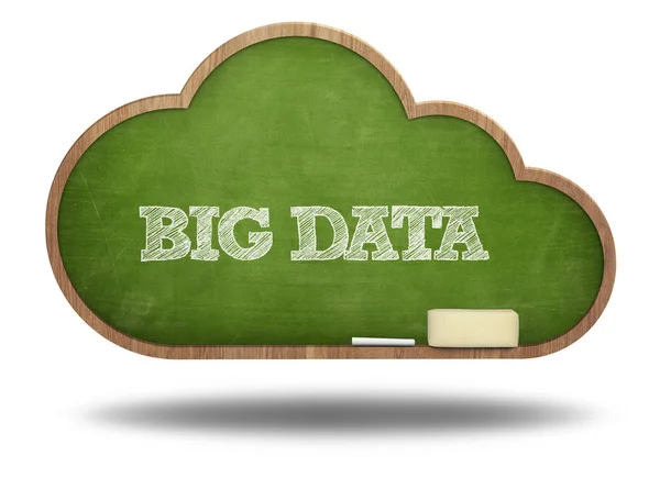 Big data texto en forma de nube pizarra — Foto de Stock