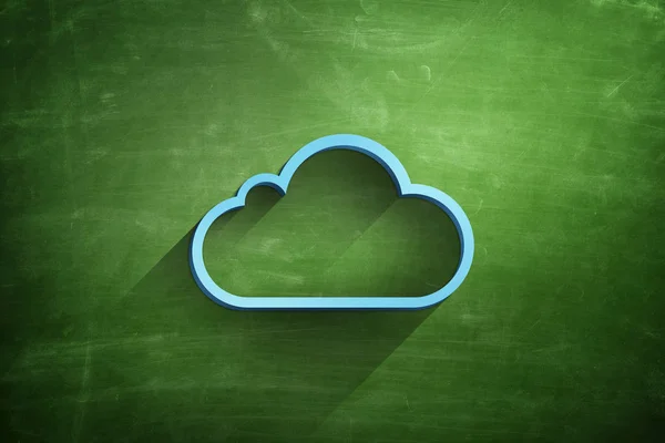 Blue cloud icon on blackboard — Stock Photo, Image
