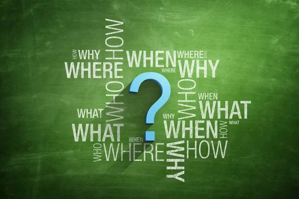 Question mark icon on blackboard — Stock Photo, Image