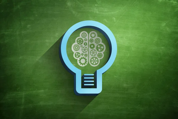 Lightbulb icon on blackboard — Stock Photo, Image