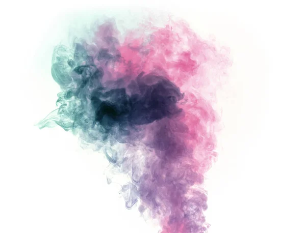 Fumée colorée sur fond blanc — Photo
