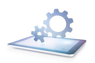 Tablet kavramı dişli simgesiyle