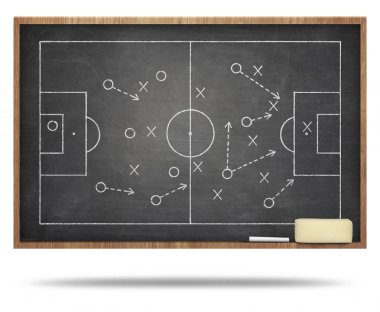 Yazı tahtası üzerinde futbol ğı