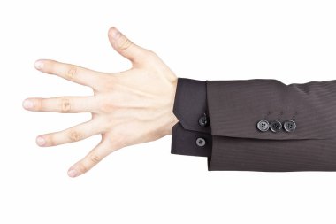 Businessman hand pointing