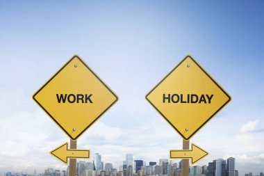 Trafik işareti kavramı ve iş ve tatil metinler