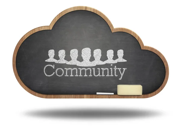 Community-Word-Cloud-Konzept auf Tafel — Stockfoto