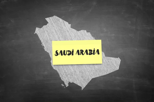 Arábia Saudita forma em quadro negro — Fotografia de Stock