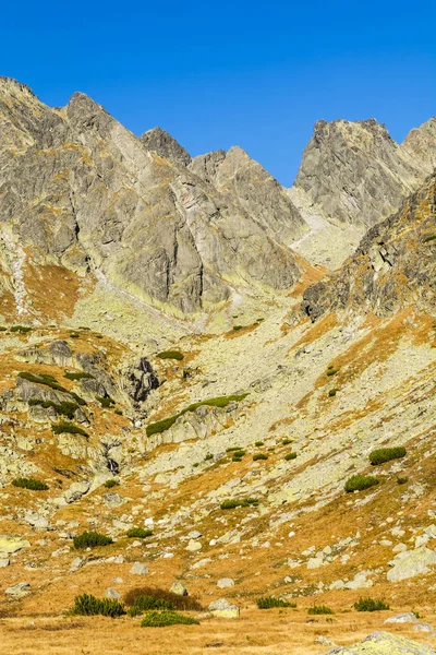 Berglandschap Verlicht Door Middag Herfstzon Tatra Slowakije — Stockfoto