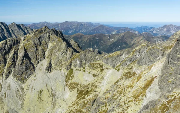 Panorama Otoñal Los Picos Tatra Visto Hermoso Día Sin Nubes — Foto de Stock