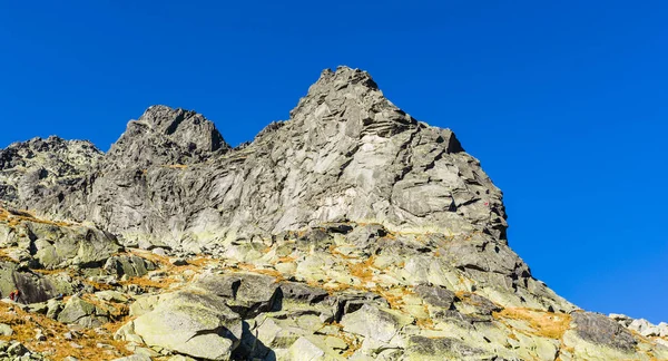 Strbske Pleso Slovakia October 2018 Climbers While Climbing Tatra Mountains — Stock Photo, Image