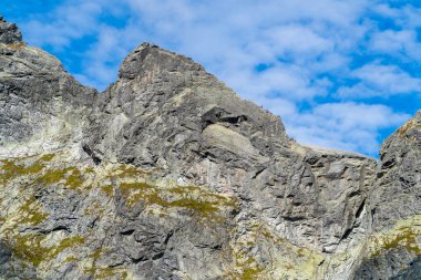 Tırmanışçılar Zabi Kon, High Tatras zirvesine çıkan çok güzel, kuru ve açıkta bir tepeye tırmanıyorlar..