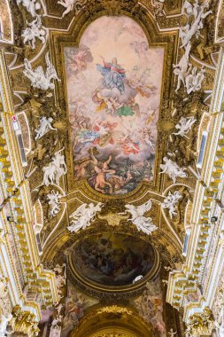 Rome, İtalya - 20 Mart 2018: İç zafer (Santa Maria della Vittoria Saint Mary Kilisesi)