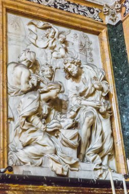 Rome, İtalya - 20 Mart 2018: Aziz Meryem Kilisesi içinde zafer (Santa Maria della Vittoria)