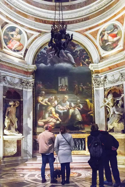 Roma Italia Marzo 2018 Interior Capilla Chigi Basílica Santa Maria — Foto de Stock