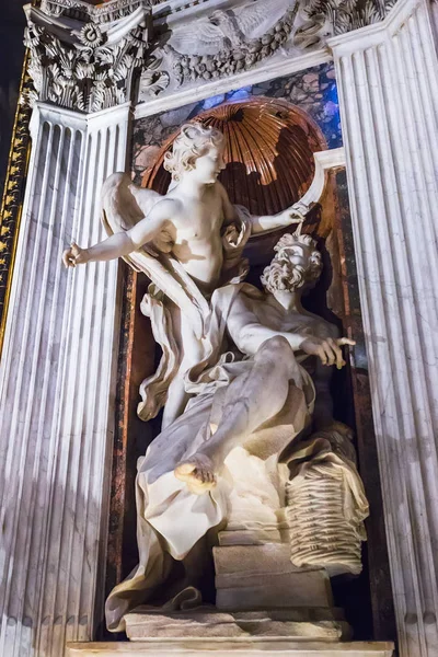 Rome Italy March 2018 Bernini Sculpture Chigi Chapel Basilica Santa — Stock Photo, Image