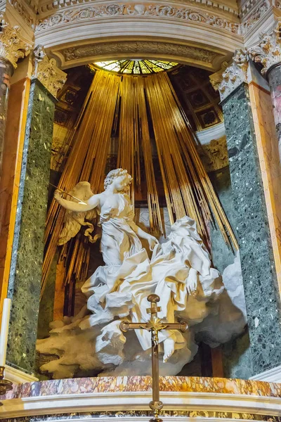 Roma Itália Março 2018 Êxtase Santa Teresa Por Bernini Igreja — Fotografia de Stock