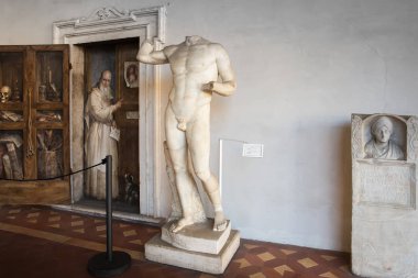 Roma, İtalya - 21 Mart 2018: Palazzo Massimo içinde alle şimdi National Roman Museum Terme, antik sanat evleri