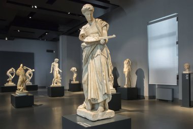 Roma, İtalya - 21 Mart 2018: Palazzo Massimo içinde alle şimdi National Roman Museum Terme, antik sanat evleri