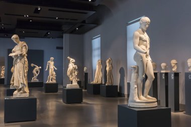 Roma, İtalya - 21 Mart 2018: Palazzo Massimo içinde alle şimdi National Roman Museum Terme, antik sanat evleri