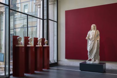 Roma, İtalya - 21 Mart 2018: Palazzo Massimo içinde alle şimdi National Roman Museum Terme, antik sanat evleri
