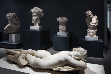Roma, İtalya - 21 Mart 2018: Palazzo Massimo içinde alle şimdi National Roman Museum Terme, antik sanat evleri