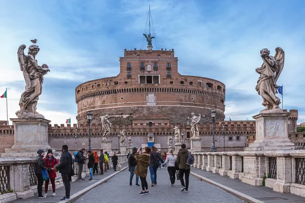 Рим Италия Марта 2018 Года Замок Святого Ангела Замок Святого — стоковое фото