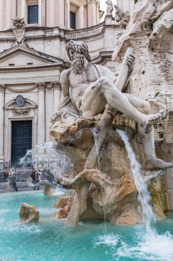 Fontana dei Quattro Fiumi Piazza Navona, İtalya