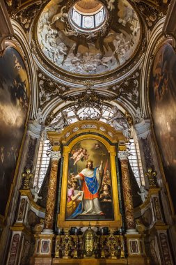 Rome, İtalya - 22 Mart 2018: İç Fransız St. Louis kilise