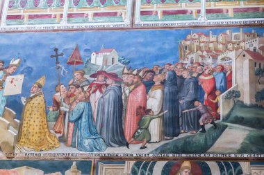 Orvieto, İtalya - 24 Mart 2018: İç Orvieto Katedrali, 14 Katolik Katedrali