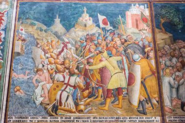 Orvieto, İtalya - 24 Mart 2018: İç Orvieto Katedrali, 14 Katolik Katedrali