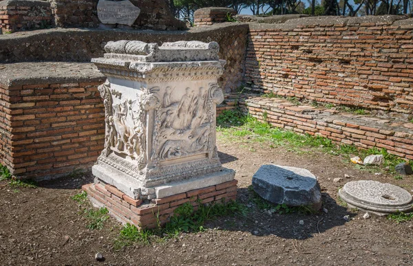 Római Róma Közelében Fekvő Ostia Antica Ősi Romjai — Stock Fotó