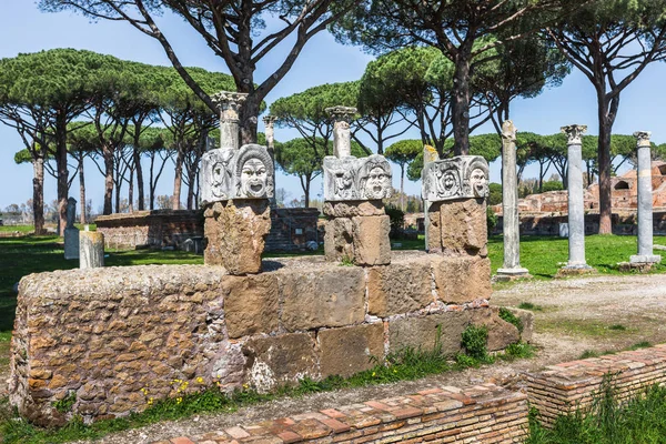 Római Róma Közelében Fekvő Ostia Antica Ősi Romjai — Stock Fotó