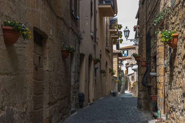 Calle Estrecha Centro Del Casco Antiguo Orvieto Italia — Foto de Stock