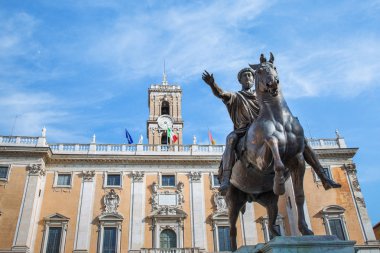 Bronze statue of Marco Aurelio at the Capitoline Hill in Rome clipart