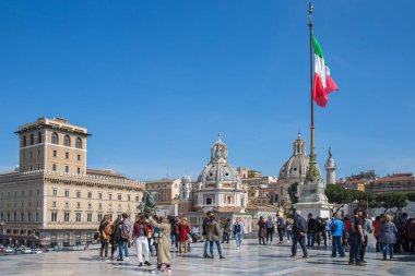 Piazza Venezia, görünümü Vittorio Emanuele II anıtı, Roma