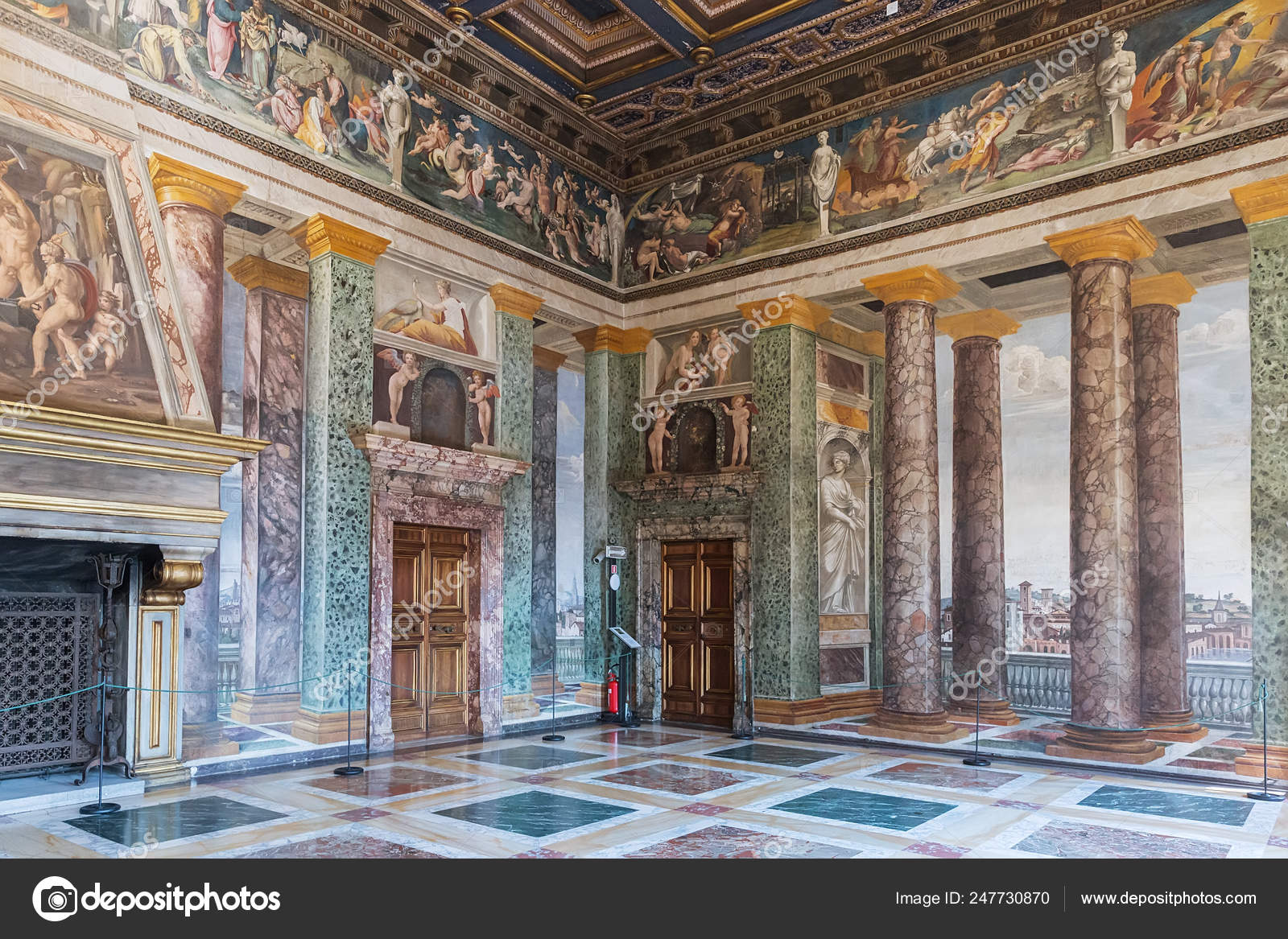 Interior Of Renaissance Villa Farnesina In Rome Italy