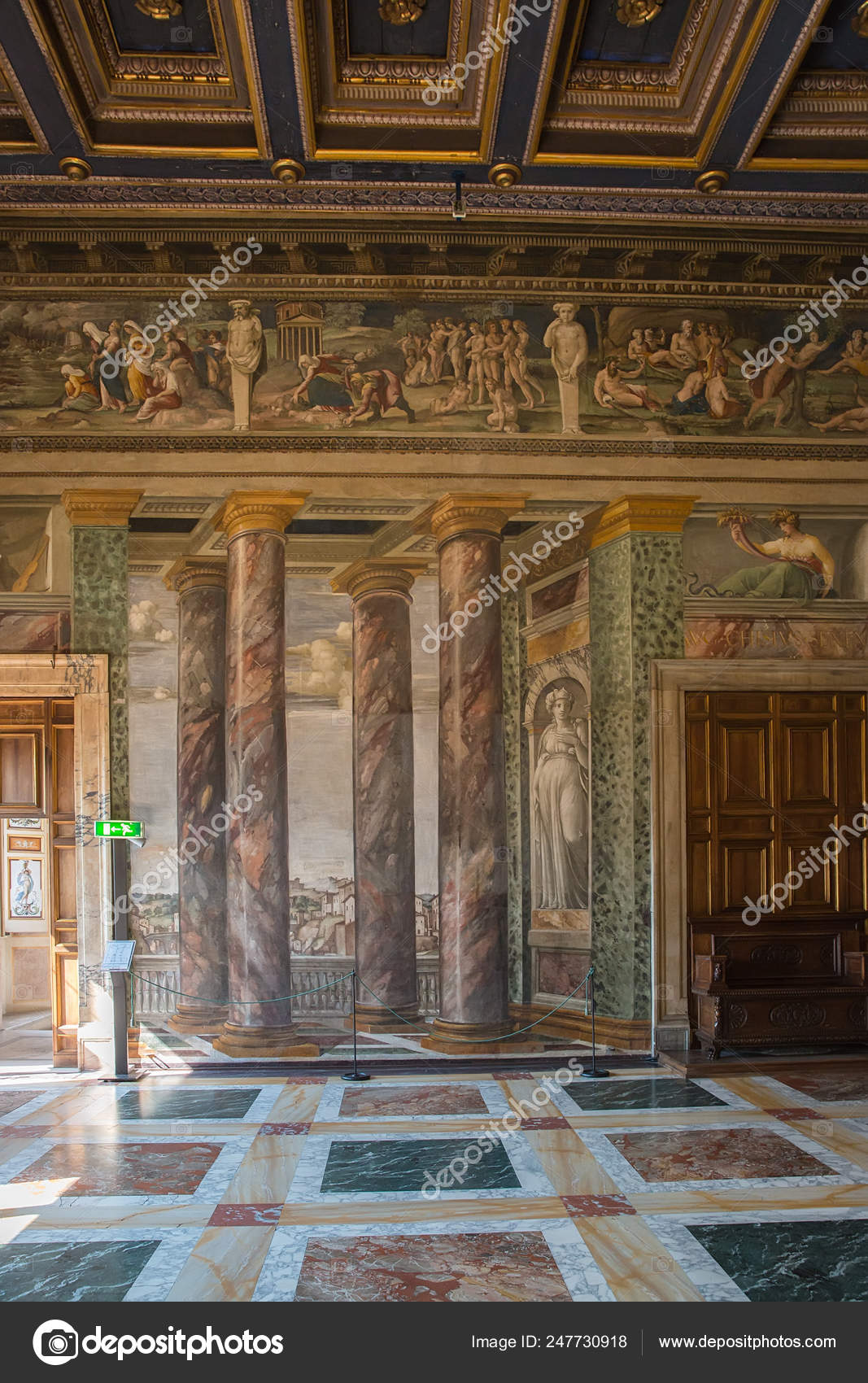 Interior Of Renaissance Villa Farnesina In Rome Italy