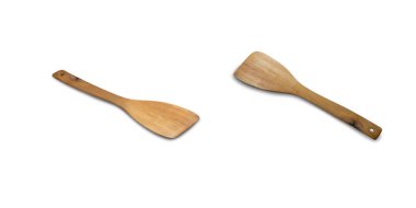 Beyaz arkaplanda kırpma yolu olan spatula tahtası