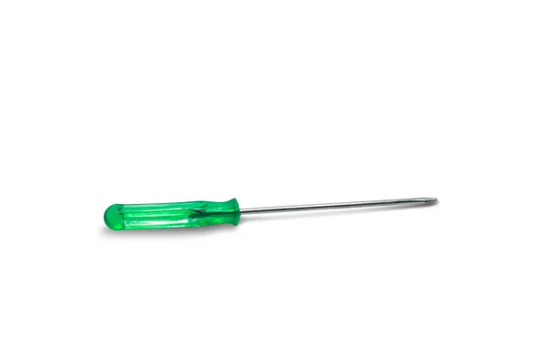 Screwdriver Handle Green White Background Clipping Path — Stock Photo, Image