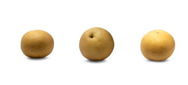 Beyaz arka planda Çin armudu, kırpma yolu ile