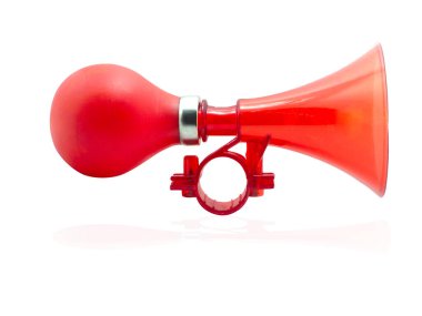 Hava kornaları, beyaz arka planda kırmızı, kırpma yolu ile