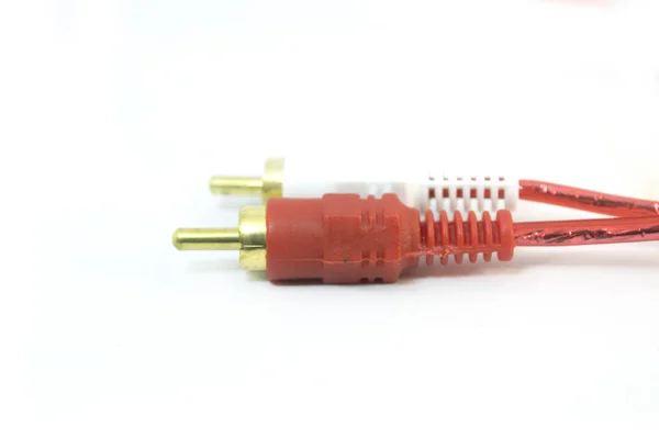 Plug Jack Fundo Branco — Fotografia de Stock