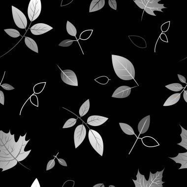 Ağ. Siyah ve beyaz çizimler. Siyah arka planda bırakırlar. Düşen yapraklar. Akçaağaç yaprakları