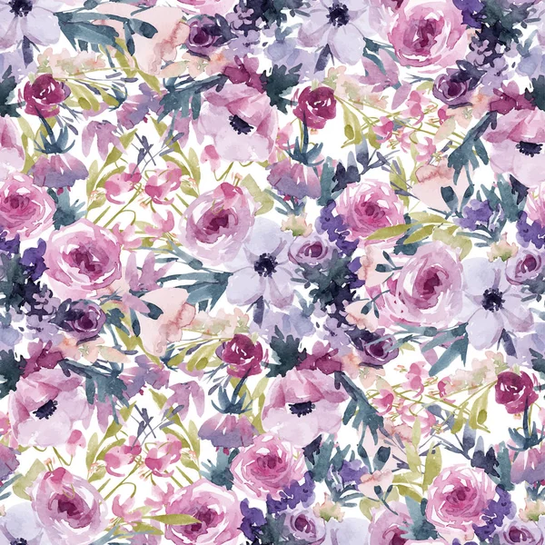 Akvarell tavaszi virágos mintával — Stock Vector