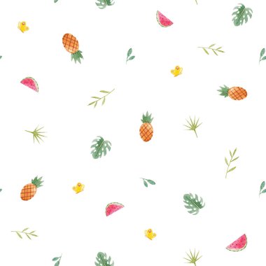 Suluboya tropikal ananas desen