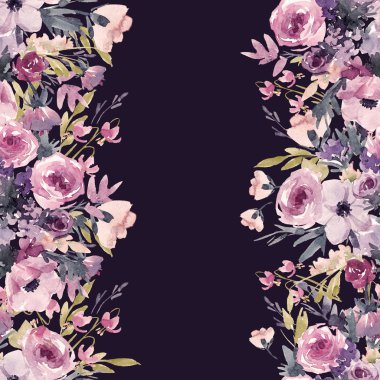 Suluboya yaz çiçek desenli