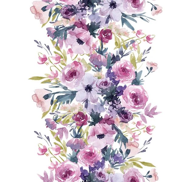 Watercolor summer floral pattern — Stock Photo, Image