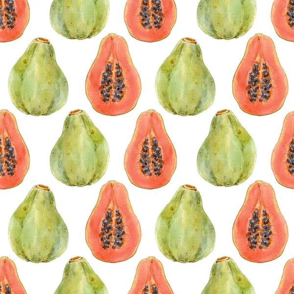 Aquarel papaya patroon — Stockfoto