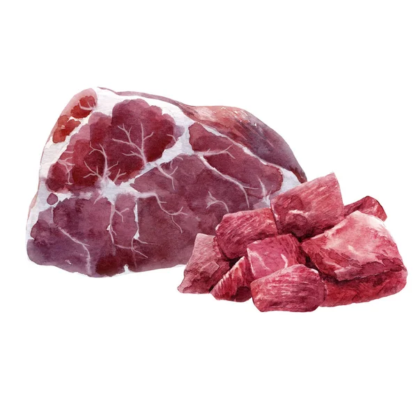 Composición de carne acuarela —  Fotos de Stock