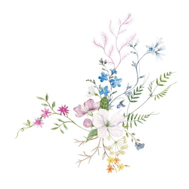 Suluboya çiçek kompozisyon